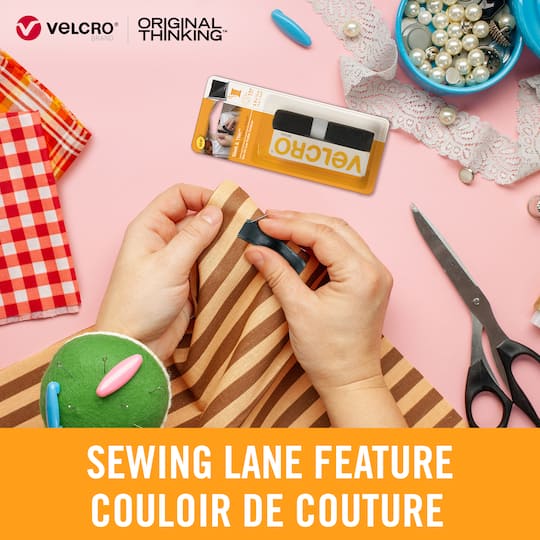 12 Pack: VELCRO® Brand Sleek & Thin™ Black Sew On Fastener Roll